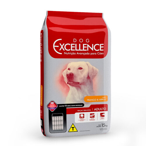 Ração Dog Excellence Frango e Arroz para Cães Adultos Raças Grandes - 15 Kg